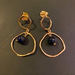 Earrings from Brazil with 8 mm natural sodalite
